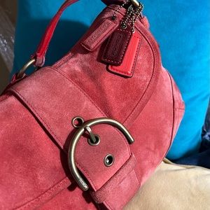 Coach Soho Red Suede Shoulder Bag